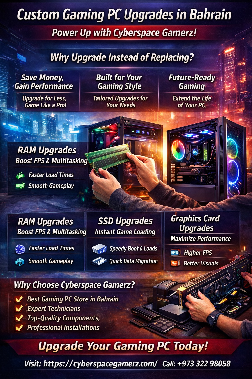 Custom Gaming PC Upgrades in Bahrain – Power Up with Cyberspace Gamerz