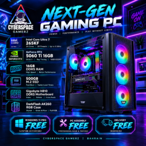 Intel Core Ultra 7 265KF gaming PC with RTX 5060 Ti 16GB and DarkFlash AK260 RGB case