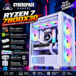 Ryzen 7 7800X3D gaming PC with RTX 5070 and Xigmatek Meta RGB case